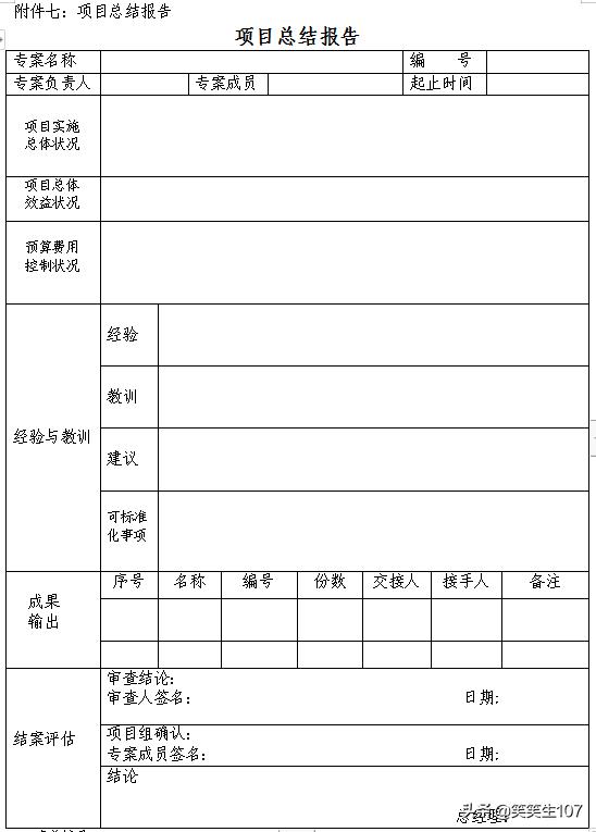 整套專案管理辦法（制度、流程、表格）（專案管理制度內容）